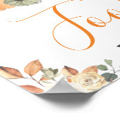 Herfst Bloemen Pompoen Baby shower Voedsel Poster (Hoek)