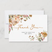 Herfst Bloemen Pompoen Bridal Dank u kaart (Voorkant)