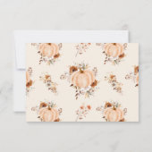 Herfst Bloemen Pompoen Bruiloft RSVP Kaartje (Achterkant)