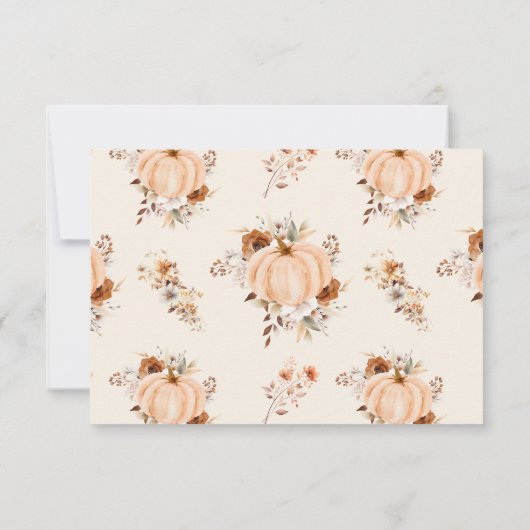 Herfst Bloemen Pompoen Bruiloft RSVP Kaartje (Achterkant)