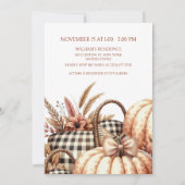 Herfst Bloemen Pompoen Brunch en Bubble Bridal Kaart (Achterkant)