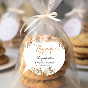 Herfst Bloemen Pompoen Dank u Favor Ronde Sticker