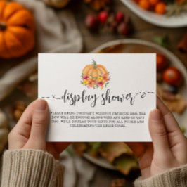 Herfst Bloemen Pompoen Display douche Vrijgezellen Informatiekaartje