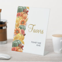 Herfst Bloemen Pompoen Favorieten Tafelblad Teken