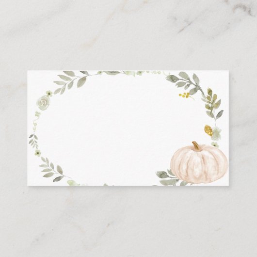 Herfst Bloemen Pompoen Groen - Luier Raffle Kaart (Achterkant)