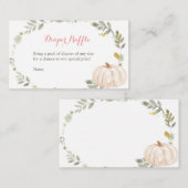 Herfst Bloemen Pompoen Groen - Luier Raffle Kaart (Voorkant / Achterkant)