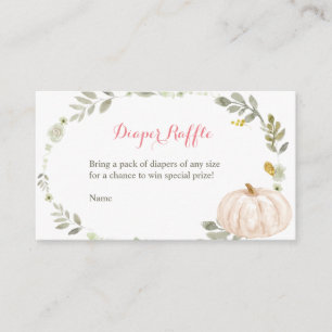 Herfst Bloemen Pompoen Groen - Luier Raffle Kaart