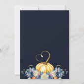 Herfst Bloemen Pompoen Hart Bruiloft Uitnodiging (Achterkant)