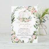 Herfst Bloemen Pompoen Herfst Baby shower Uitnodig Kaart (Staand voorkant)