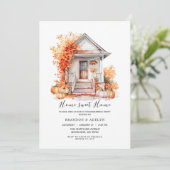 Herfst Bloemen Pompoen Home Sweet Home Kaart (Staand voorkant)