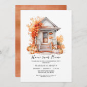 Herfst Bloemen Pompoen Home Sweet Home Kaart (Voorkant / Achterkant)