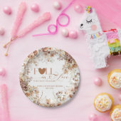 Herfst Bloemen Pompoen Neutraal Baby shower Papieren Bordje (Feest)