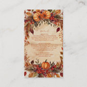 Herfst Bloemen Pompoen Rustiek Informatiekaartje (Voorkant)