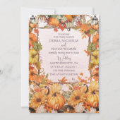 Herfst Bloemen Pompoen Scrip Bruiloft Kaart (Voorkant)