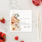 Herfst Bloemen Pompoen Script Halloween Soirée Servet (Insitu)