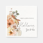 Herfst Bloemen Pompoen Script Halloween Soirée Servet (Voorkant)