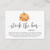 Herfst Bloemen Pompoen Stock de bar Vrijgezellenfe Informatiekaartje (Voorkant)