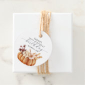 Herfst Bloemen Pompoen Vrouw Verjaardag Brunch Bedankjes Labels (In situ)