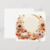 Herfst Bloemen Pompoenen Achtergrond Kaart (Voorkant / Achterkant)