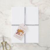 Herfst Bloemen & Pompoenen Baby shower Cadeaulabel (Met Touw)