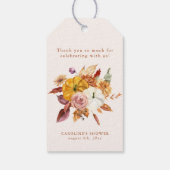 Herfst Bloemen & Pompoenen Baby shower Cadeaulabel (Achterkant)