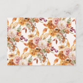 Herfst Bloemen & Pompoenen Baby shower Luier Raffl Informatiekaartje (Achterkant)