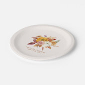 Herfst Bloemen & Pompoenen Baby shower Papieren Bordje (Gekanteld)