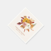 Herfst Bloemen & Pompoenen Baby shower Servet (Hoek)