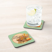 Herfst, Bloemen, Pompoenen, Maïs Bier Onderzetter (Rechterzijde)