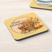 Herfst, Bloemen, Pompoenen, Maïs Bier Onderzetter (Linkerzijde)