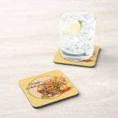 Herfst, Bloemen, Pompoenen, Maïs Bier Onderzetter (Rechterzijde)