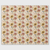Herfst Bloemen Print Wrapping Papier Roll (Vlak)