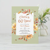 Herfst Bloemen Proost op 60 jaar 60ste verjaardag Kaart (Staand voorkant)