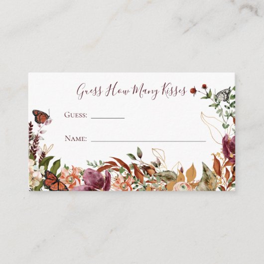 Herfst Bloemen raden hoeveel kussen Informatiekaartje (Voorkant)