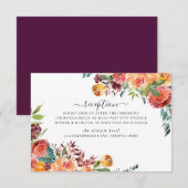 Herfst Bloemen Receptie Kaart (Voorkant / Achterkant)