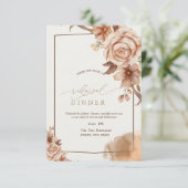 Herfst bloemen repetitie diner kaart (Staand voorkant)