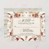 Herfst Bloemen Rode Waterverf Bladervormige Respon Kaart (Voorkant / Achterkant)