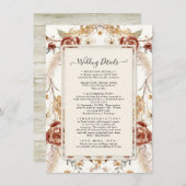 Herfst Bloemen Rode Waterverf Mosterd Foliage Deta Kaart (Voorkant / Achterkant)