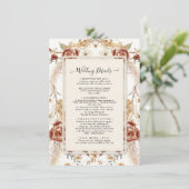 Herfst Bloemen Rode Waterverf Mosterd Foliage Deta Kaart (Staand voorkant)