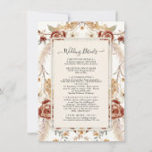 Herfst Bloemen Rode Waterverf Mosterd Foliage Deta Kaart (Voorkant)