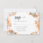 Herfst Bloemen RSVP bruiloft Kaart (Voorkant)