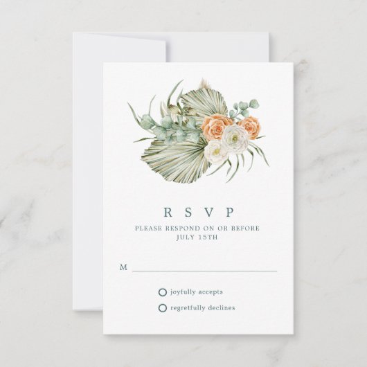 Herfst Bloemen Rustiek Outdoor Wedding RSVP (Voorkant)