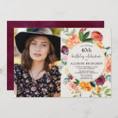 Herfst Bloemen Rustiek Verjaardag, Volwassene Elke Kaart (Voorkant / Achterkant)