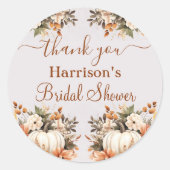 Herfst Bloemen Rustiek Vrijgezellenfeest Favor Ronde Sticker (Voorkant)