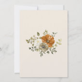 Herfst Bloemen Rustiek Witte Pompoen Vrijgezellenf Kaart (Achterkant)