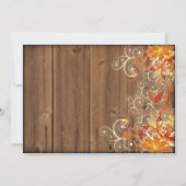 Herfst Bloemen Rustieke Houten Herfst Bruiloft Uit Kaart (Achterkant)