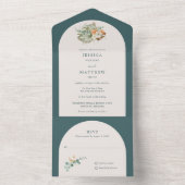 Herfst Bloemen Rustieke Outdoor Wedding All In One Uitnodiging (Binnen)