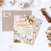 Herfst Bloemen Rustieke Pumpkin Baby shower Invita Kaart