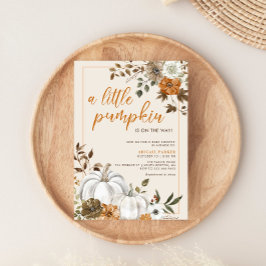 Herfst Bloemen Rustieke Pumpkin Baby shower Invita Kaart