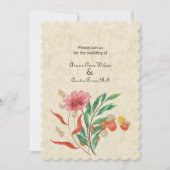 Herfst Bloemen Sinaasappel bruiloft Kaart (Voorkant)